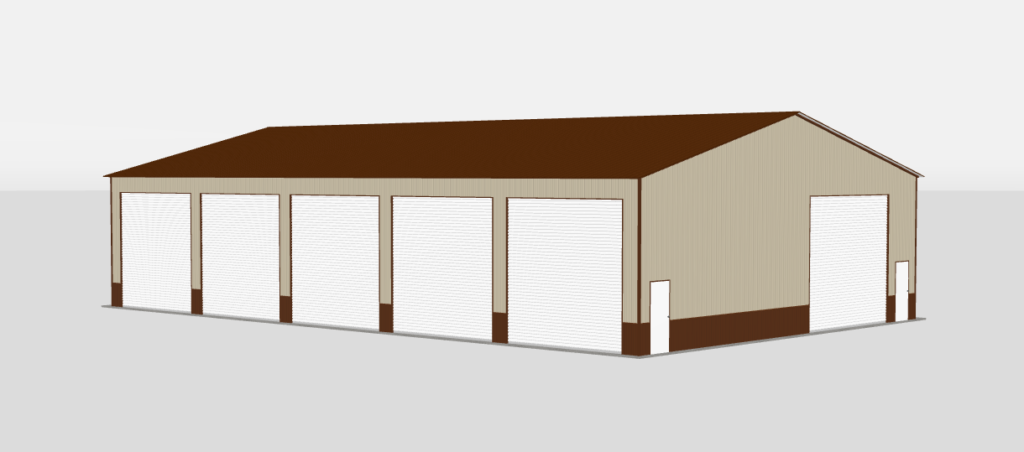The Titan 50 by 80 by 16 commercial agricultural metal building with wainscoting